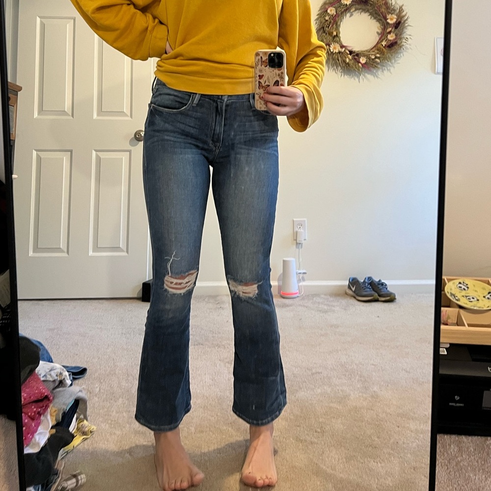 Frame le crop mini boot jeans